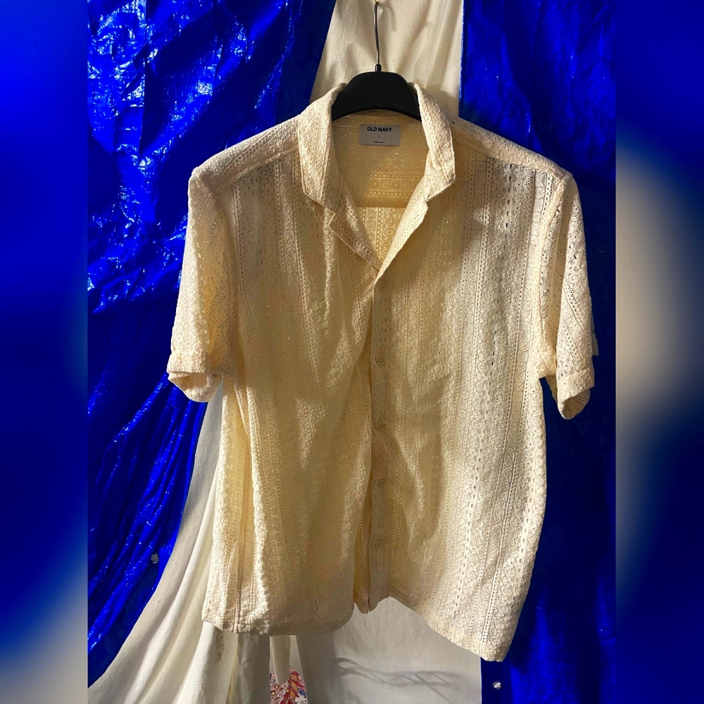 Men's Cream Short Sleeve Shirt